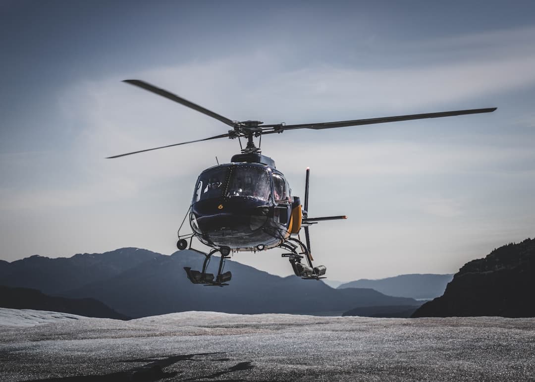 VIP helicopter excursion on blue glacier ice in Alaska